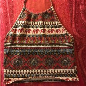 Pattern halter top